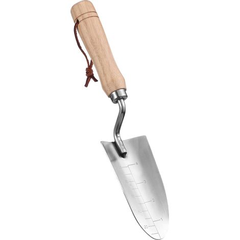 Pelle de jardin en acier inoxydable avec poignée, outil multifonction de creusement, de plantation et de transplantation avec marques pour le jardinag (1/5)