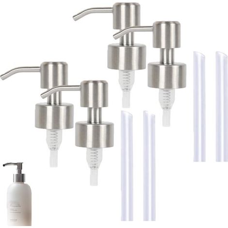 Dispenser di sapone a 4 pezzi con pompa in design barattolo Mason (304) Coperchio dispenser sapone mani in acciaio inox a 28 denti Testa della pompa in acciaio inox Pezzi di ricambio (1/5)