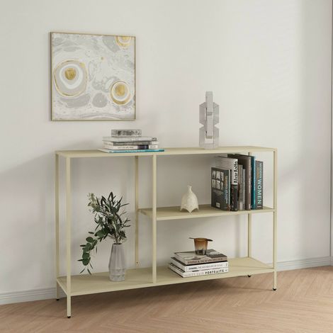 Console Vaprio, 2 étagères, 3 compartiments, 30x120x80h cm Crème (1/4)