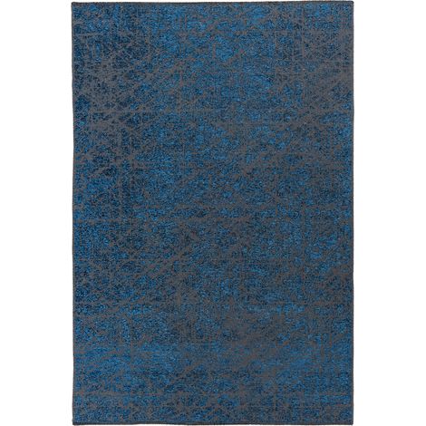 Tappeto Kalea 200 Blu a Trama Piatta Effetto 3D (1/4)
