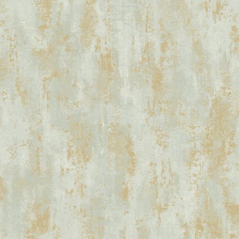 Grandeco Venetian Plain Green Metallic Gold Wallpaper Textured Blown Vinyl (1/4)