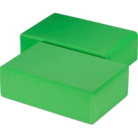 Bloc yoga brique mousse rigide anti ddérapant 23 x 15 cm vert
