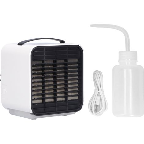 Purificateur d'air à ions négatifs 2-en-1 - Ventilateur rafraîchisseur USB portable 3 vitesses - Blanc (1/5)
