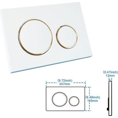 Panneau Caché Jblsigma20 Blanc Anneau D'or Brillant Bouton De Remplissage De Toilette - KZQ