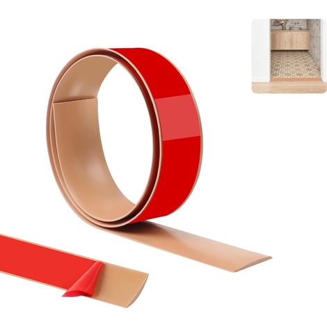 100 cm-4 cm PVC Floor Transition Strips, Self-Adhesive Floor Strips for Doors Suitable for Soft Transitions and Joint Covers Between Laminate Floors and Carpets, Tiles (1/5)