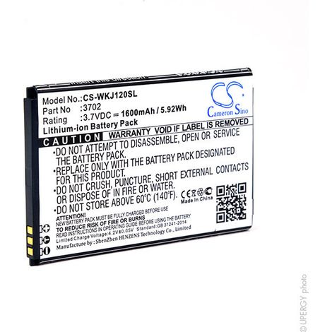 NX - Batterie téléphone, smartphone, GSM pour Wiko 3.7V 1600mAh - 3702 (1/4)