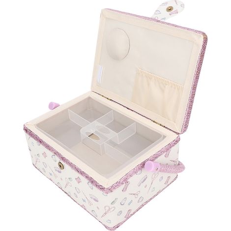 Petit panier à couture, boîte de rangement pour aiguilles et fils à coudre, boîte à aiguilles et fils haut de gamme, organiseur de bureau, boîte à reçus de couture pour un usage quotidien. (1/5)