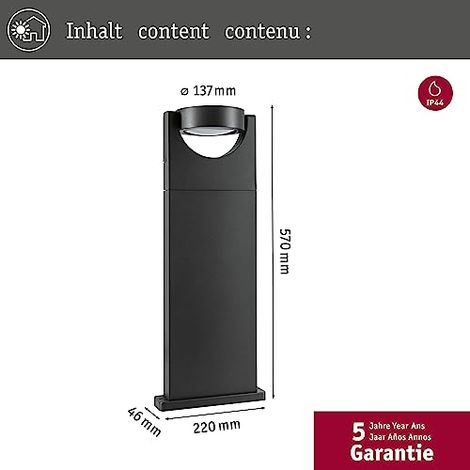 Paulmann Swivea lampada da esterno LED antracite 8W (1/3)