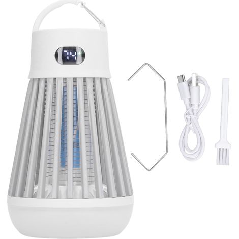 Piège à mouches extérieur rechargeable 2 en 1 multifonction, lumière anti-insectes blanche pour camping, portable et étanche. (1/5)