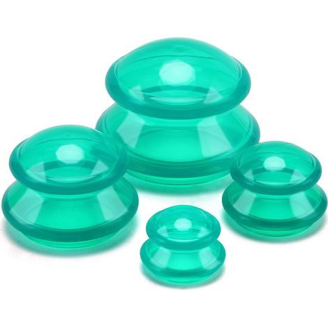 Coppette in silicone - Coppette per coppettazione - Set per coppettazione - Coppette anticellulite - Coppettazione per la cellulite - coppetta a vuoto - Per ridurre la cellulite anti-età allevia il do (1/5)