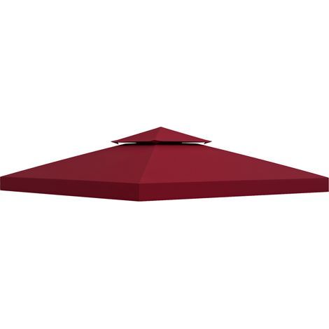 Techo de repuesto para cenador de jardín, lona de recambio para pérgola o carpa de 3 x 3 m, color rojo vino (1/5)
