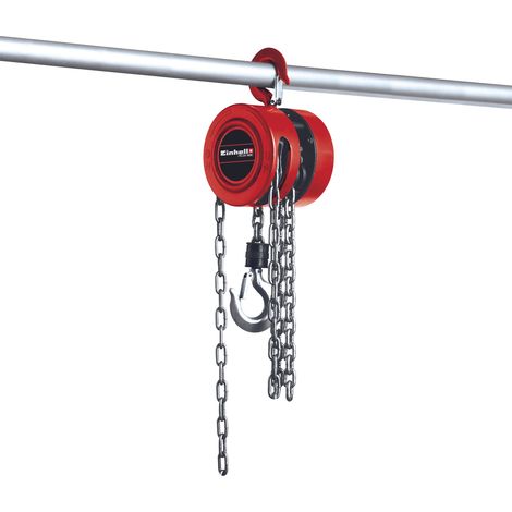 Einhell Kettenflaschenzug TC-CH 1000 (max. 1.000 Kilo auf max. 2,5 m Hubhöhe, robustes, geschlossenes Metallgehäuse für sichere Kettenführung, Lasthaken mit Sicherheitsbügel) (1/5)