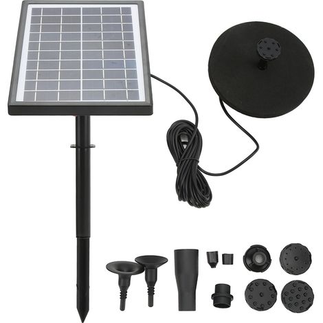 Pompe solaire de fontaine micro type split ABS avec surveillance de niveau d'eau, alimentée par énergie solaire DC8V pour jardin. (1/5)