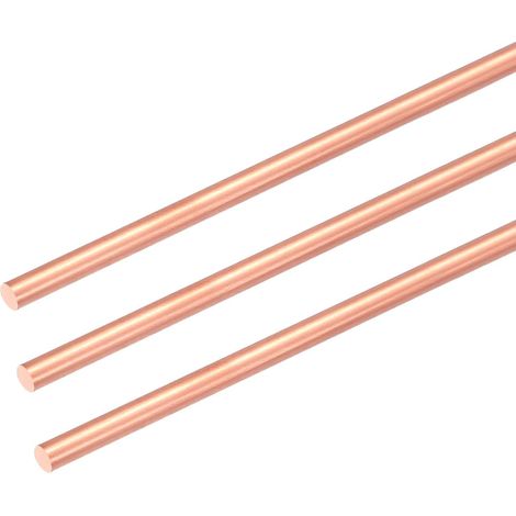 3Pcs Barres Rondes En Cuivre naturel 99,99%, Diamètre 2mm / 0,08" Longueur 10,2" Barres En Cuivre Nu Métal Barre Pour Tournage Bricolage Métal Loisirs Jardinage Industrie (1/5)