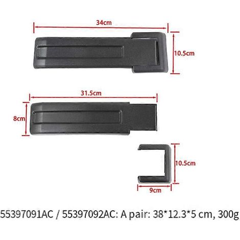 1 paire de garnitures de charnière de hayon pour support de roue de secours JK Unlimited 55397092AC 55397091AC (1/5)