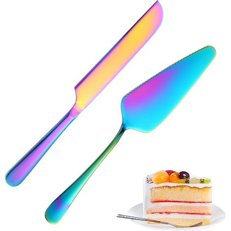 Couteau À Gâteau - Pelle À Gâteau - Set En Acier Inoxydable - Pour Mariage Anniversaire Fête - 2 Pièces (1/5)