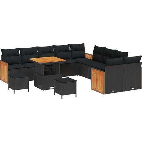 Garden Sofa Set 13 pcs 13-Seater Black vidaXL (1/5)