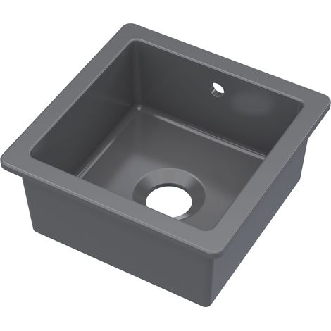 Nuie Undermount Fireclay Kitchen Sink 1.0 Bowl with Overflow 457mm L x 457mm W - Soft Black (1/2)