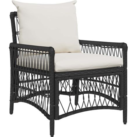 Maison Exclusive - Gartenstuhl mit Kissen Schwarz 73 x 61 x 77 cm
