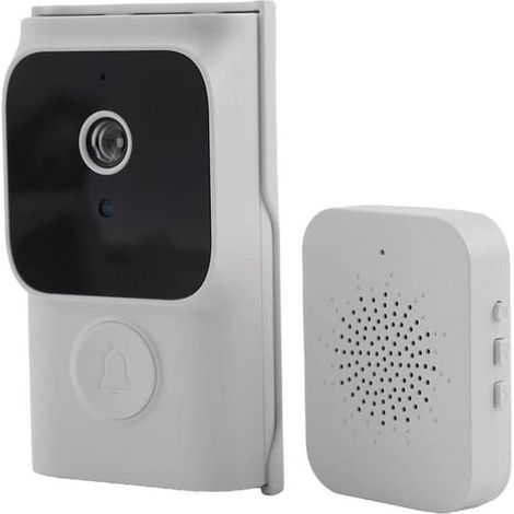 Sonnette Vidéo Sans Fil WiFi 2.4G – Interphone Audio Bidirectionnel App Tuya IP65 Blanc (1/5)