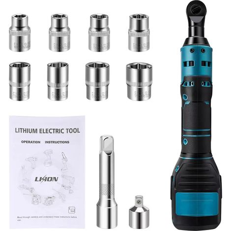 Clé à cliquet sans fil 3/8" compatible avec Makita 18 V, 55N.m Clé à cliquet électrique électrique avec lumière LED, 8 douilles et 1 adaptateur d'entraînement (1/5)