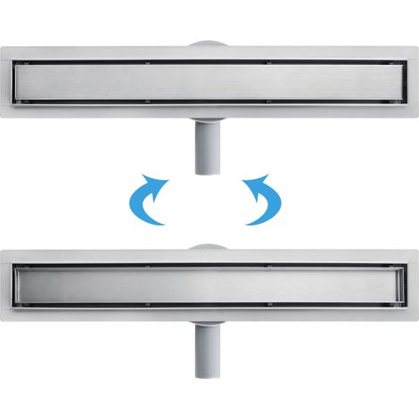 Acezanble Caniveau de Douche Italienne en Acier Inox Siphon Sol Réglable 360 d'évacuation pour Salle de Bain Rectangulaire à Carreler 100 cm (1/5)