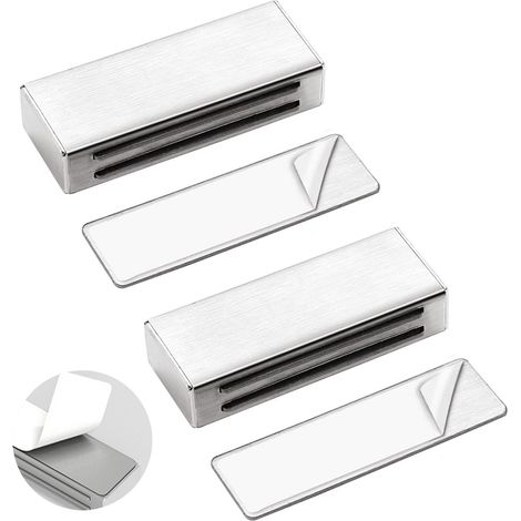 Serrure magnétique robuste en acier inoxydable pour armoires, adhésifs 3M résistants pour une installation facile, universelle pour portes de cuisine (1/5)