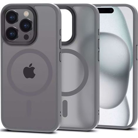 iPhone 15 Pro Mag Safe Case MagMat Optte Gray Cover posteriore per telefono + Vetro (1/5)