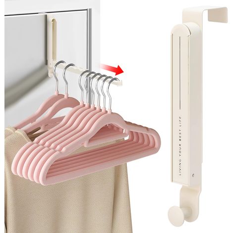 Cintre Pliable Porte - 1 pièce 4.8cm + 6 Crochets Extensible - Voyage Sans Percage (1/5)