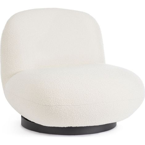 Fauteuil pivotant en tissu bouclette - JEAN (1/5)