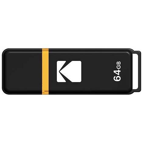 Kodak EMTEC USB3.0 K100 64GB - 64 Go - USB Type-A - 3.2 Gen 1 (3.1 Gen 1) - 100 Mo/s - Casquette - Noir - Jaune (EKMMD64GK103) (1/3)