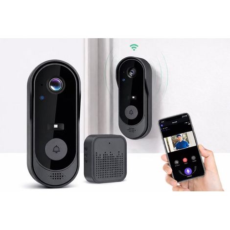 HD Smart Wireless WiFi Video-Türklingelkamera mit Gegensprechanlage und Überwachungskamera (1/5)