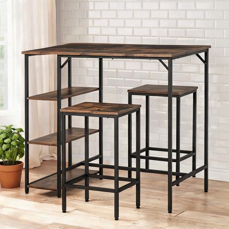 Ensemble table de bar et tabourets 109 x 60 x 100 cm (1/5)