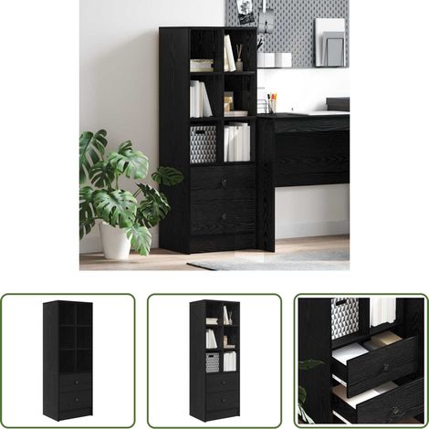 Armoire chêne noir - Haut Armoire avec tiroir Chêne noir 45,5 x 34 x 127 cm (1/5)