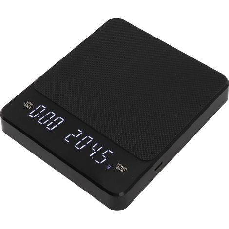 Schwarze Kaffeewaage, intelligente Küchenwaage, wiederaufladbar, mit Timer, Lebensmittelwaage, elektronische Waage für Filterkaffee. (1/5)