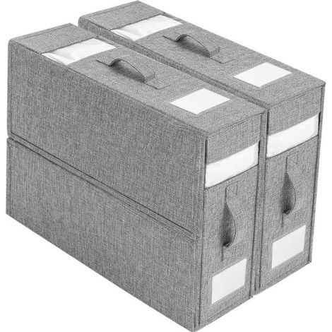 (Gris)Ensemble 2 Pièces,Boîte de rangement pour feuilles,tissu Non-Tissé,Léger,Pratique,Pour Chambre À Coucher Gris (1/5)