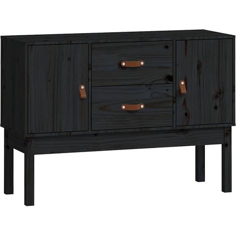 Maison Exclusive - Credenza Nera 110x40x78 cm in Legno Massello di Pino