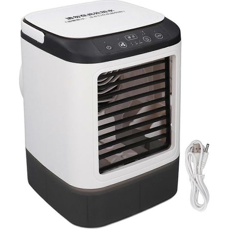 Climatiseur portable avec réservoir de 900 ml, éclairage LED 7 couleurs, rafraîchisseur d'air par évaporation, humidificateur à 2 niveaux, 3 S (1/4)
