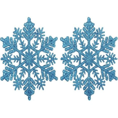 Décorations de Noël en plastique à paillettes scintillantes pour sapin de Noël (10 cm, bleu clair) (1/4)