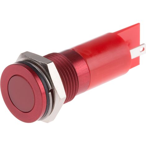 Voyant LED lumineux Rouge RS PRO, dia. 14mm, 12V c.c., IP67 ( Prix pour 1 ) (1/2)