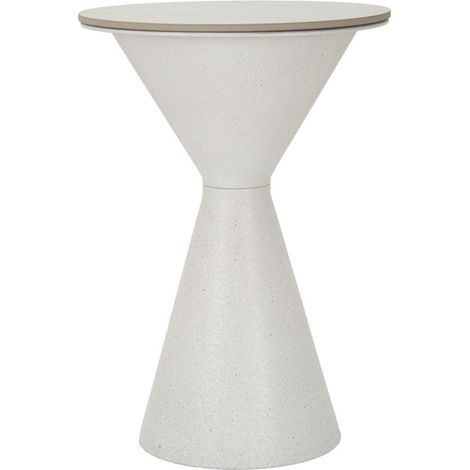 Table d'Appoint Effet Marbre "Alana" 63cm Blanc
