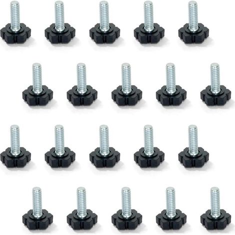 Pied De Nivellement - Filetage M6x15mm - Hauteur Réglable Jusqu'à 20mm - Pour Meubles Intérieurs - Lot De 20
