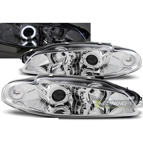 Paire de feux phares Mitsubishi Eclipse 97-98 angel eyes chrome-27361577 (1/2)