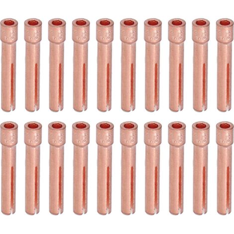 20 Pièces Collets TIG 1,6mm Orifice pour Électrode Tungstène, Accessoires Torche de Soudage QQ150 WP‑9F (1/5)