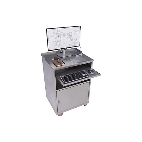 eurokraft basic  Postazione per PC in acciaio inox  alt x largh (1/3)