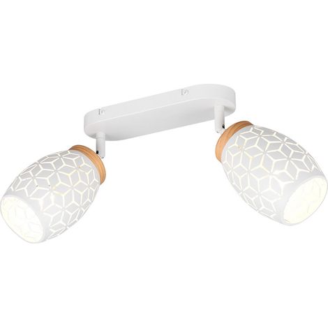 Trio LED-Deckenlampe 2er Spot Bidar 27 x 28 cm weiß matt/natur (1/2)
