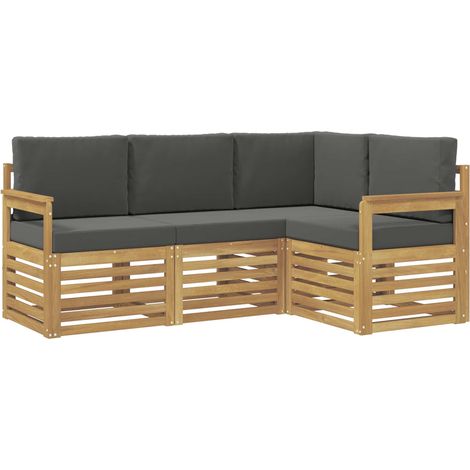Conjunto de sofás de exterior 4 pcs Blanco y Antracita vidaXL (1/5)