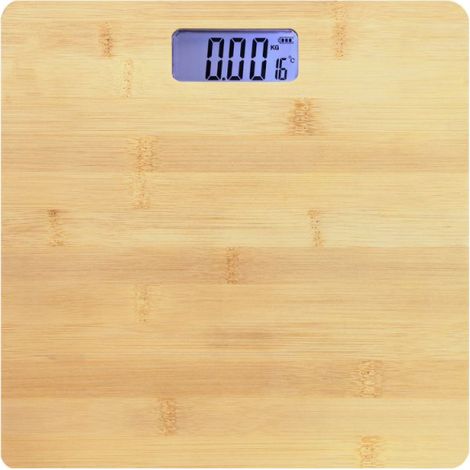 Balance de salle de bain numérique en bois  Poids de salle de bain avec une précision de 50 g  Capacité maximale 180 kg  28 x (1/5)