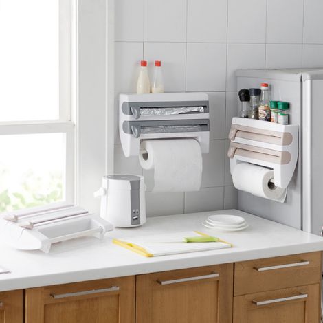 Wall Mounted Roll Dispenser Cling Film Tin Foil Holder (1/5)