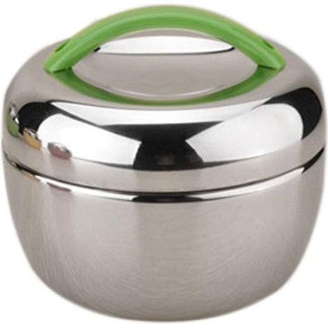 SABIR Boîte à déjeuner à double couche isotherme En acier inoxydable Boîte à pain/boîte à petit-déjeuner/bento/boîte de conservation, Acier inoxydable Métal, vert, 1000 ml (1/5)